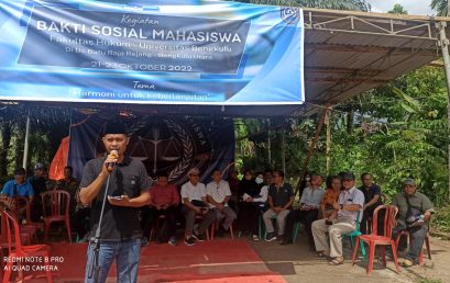 Faculty of Law Holds Student Social Service in Batu Raja Rejang Village, North Bengkulu.